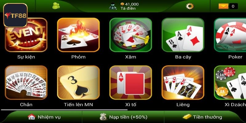 3 sảnh cược game bài xanh chín